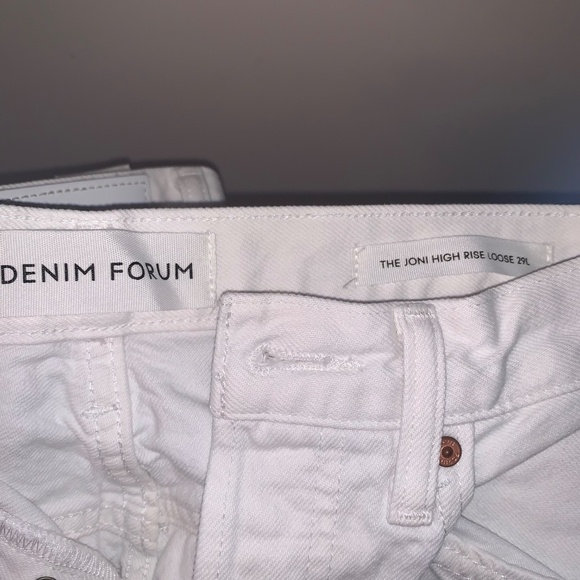 Denim Forum The Joni High Rise Loose White Jeans 29L 25 - Picture 6 of 16